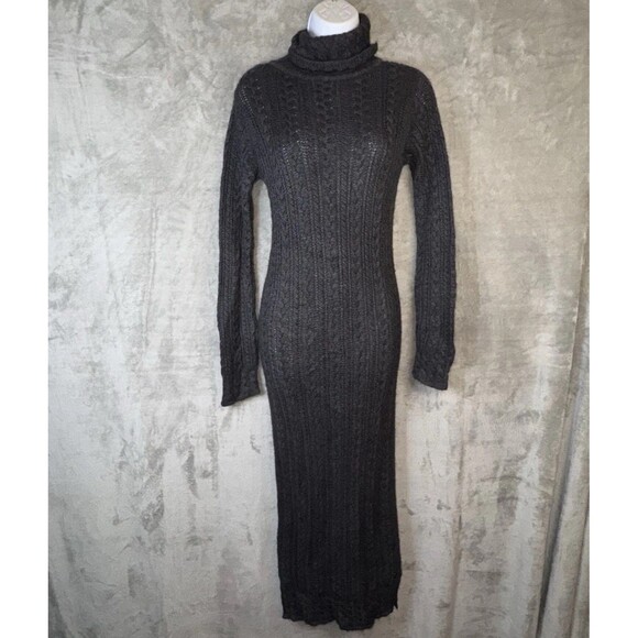 Peruvian Connection Baby Alpaca Silk Cable Knit Sweater Dress Sz XS Maxi - Picture 1 of 9